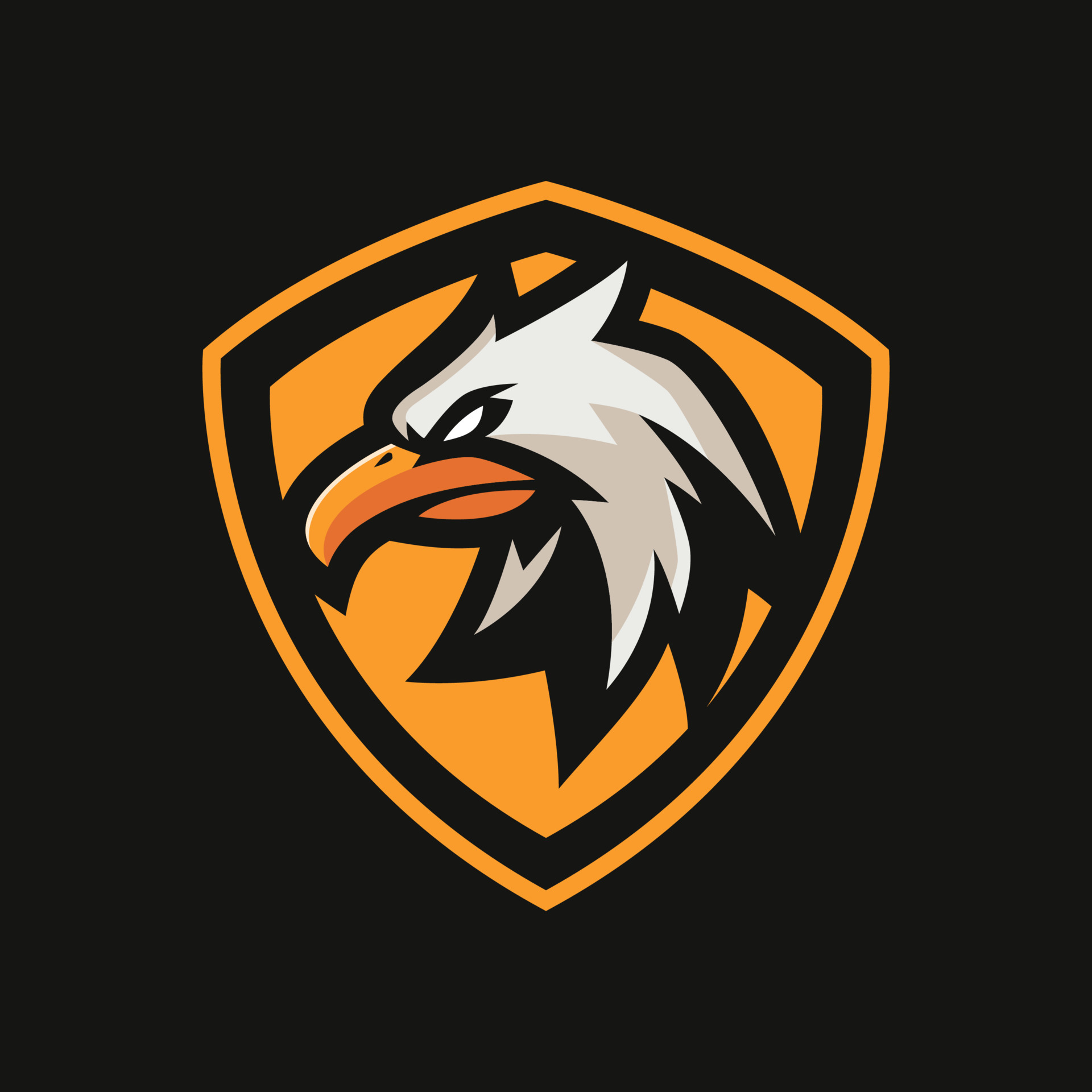 Modelo de vetor de logotipo de jogo de mascote de esports eagles