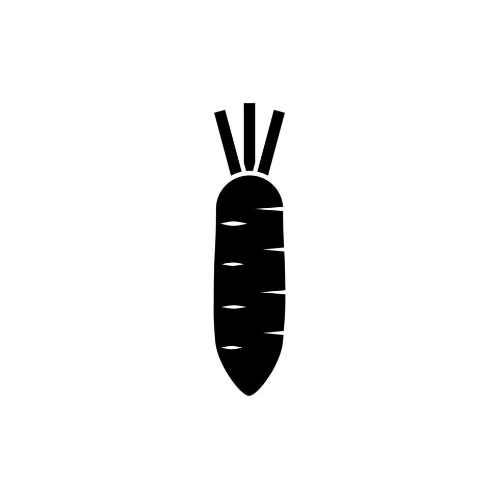 Silhouette icon of daikon vector illustration