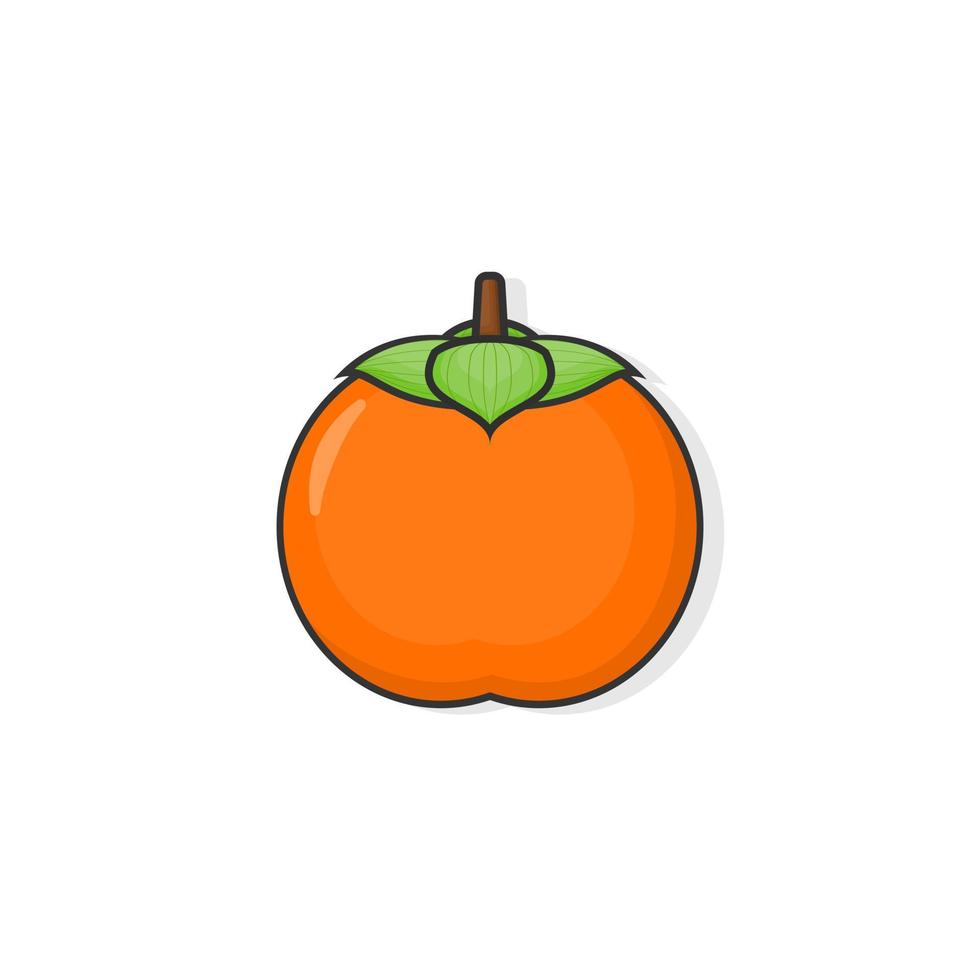 Cartoon icon of persimmon vector illustration