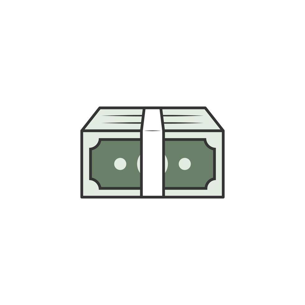 Cartoon icon of floating money bundles vector
