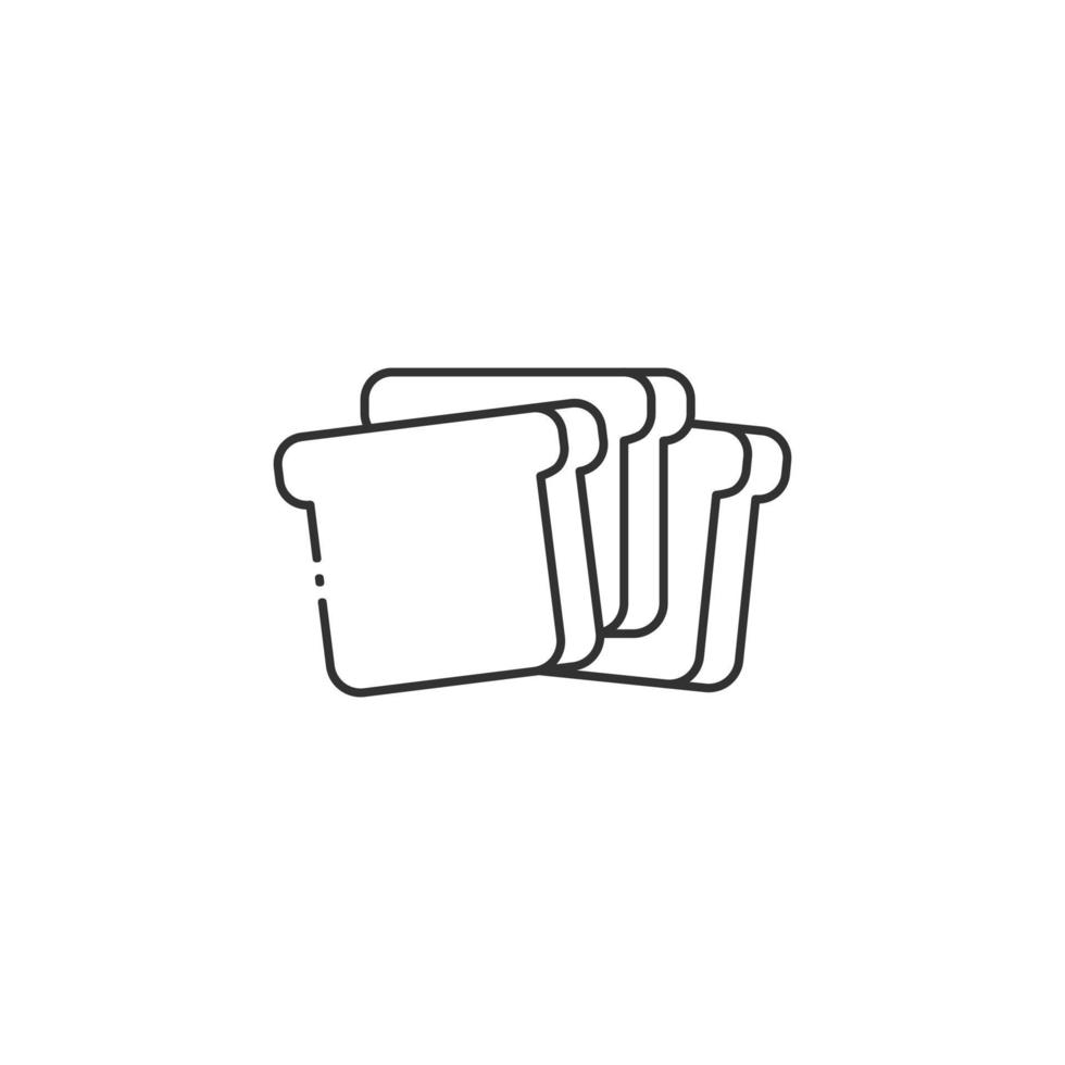 Outline icon of slice of bread vector illustration