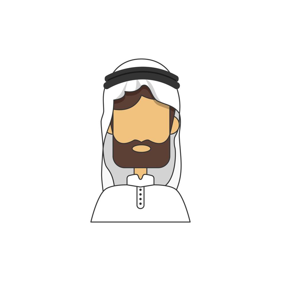 Cartoon arabian avatar or character vector illustration