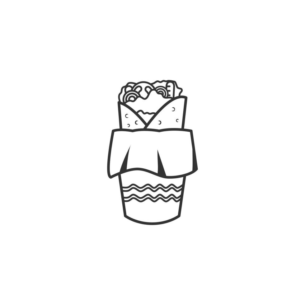 Outline icon of kebab vector illustration
