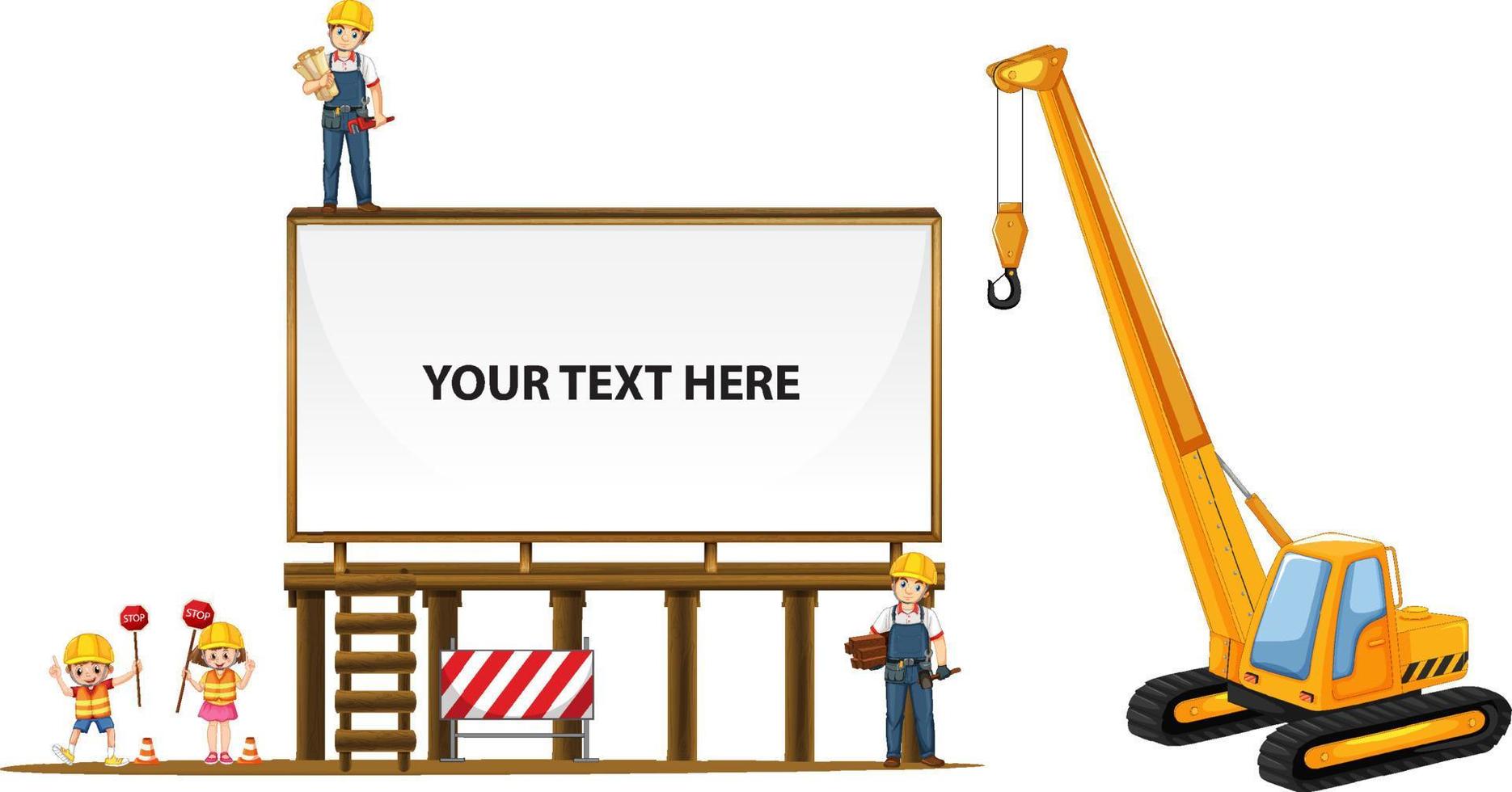 Empty board with construction site theme vector