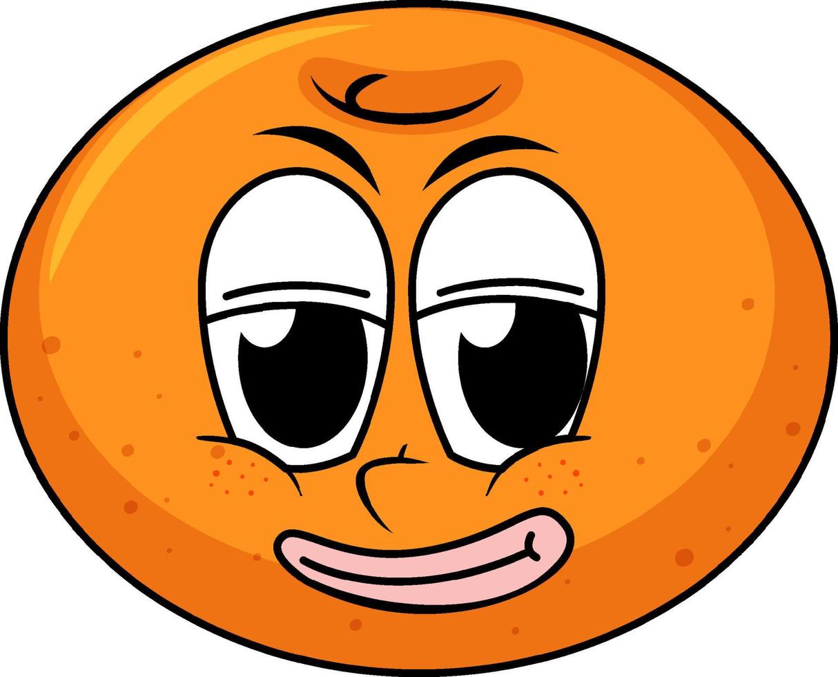 naranja con cara feliz vector