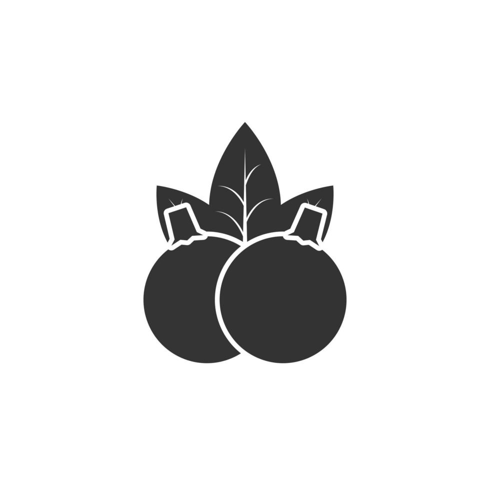 Silhouette icon of Black currant vector illustration