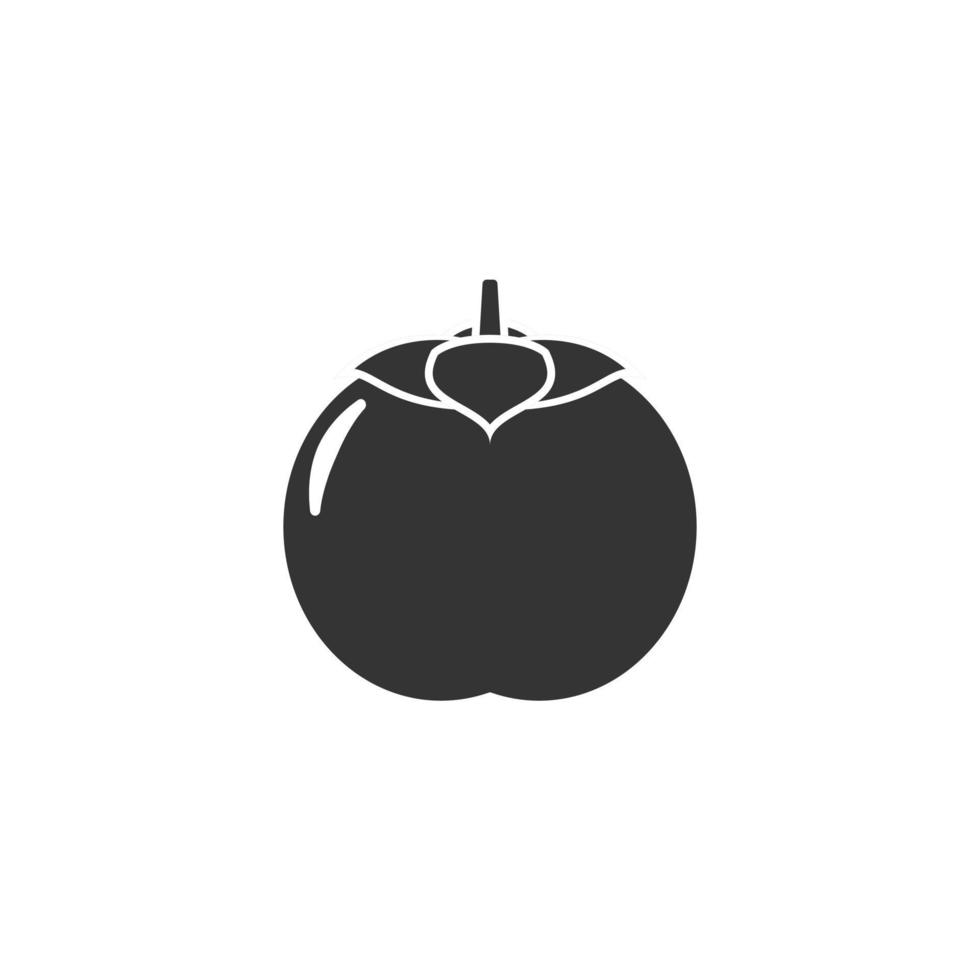 Silhouette icon of persimmon vector illustration