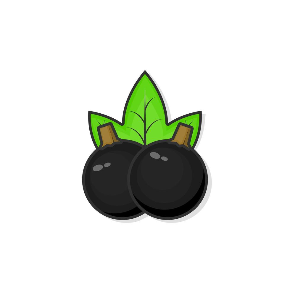 Cartoon icon of Black currant vector illustration