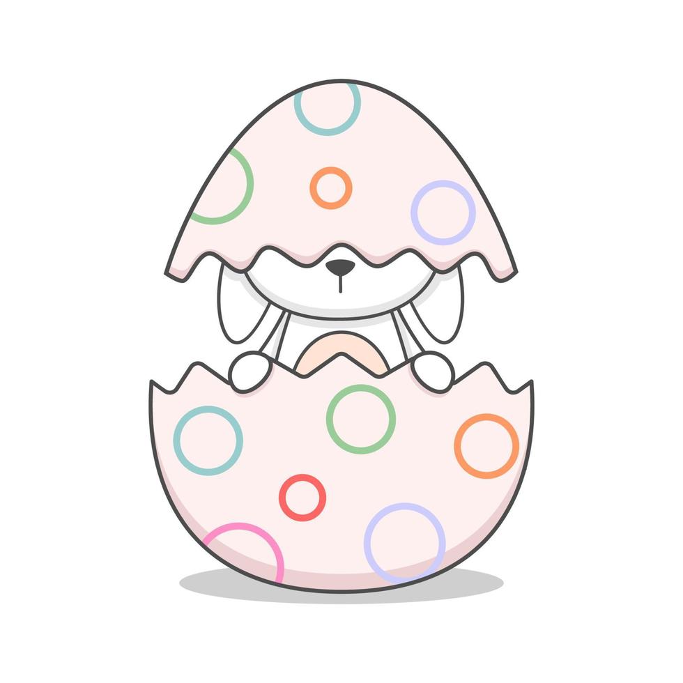 Cute Easter Bunny In Egg vector