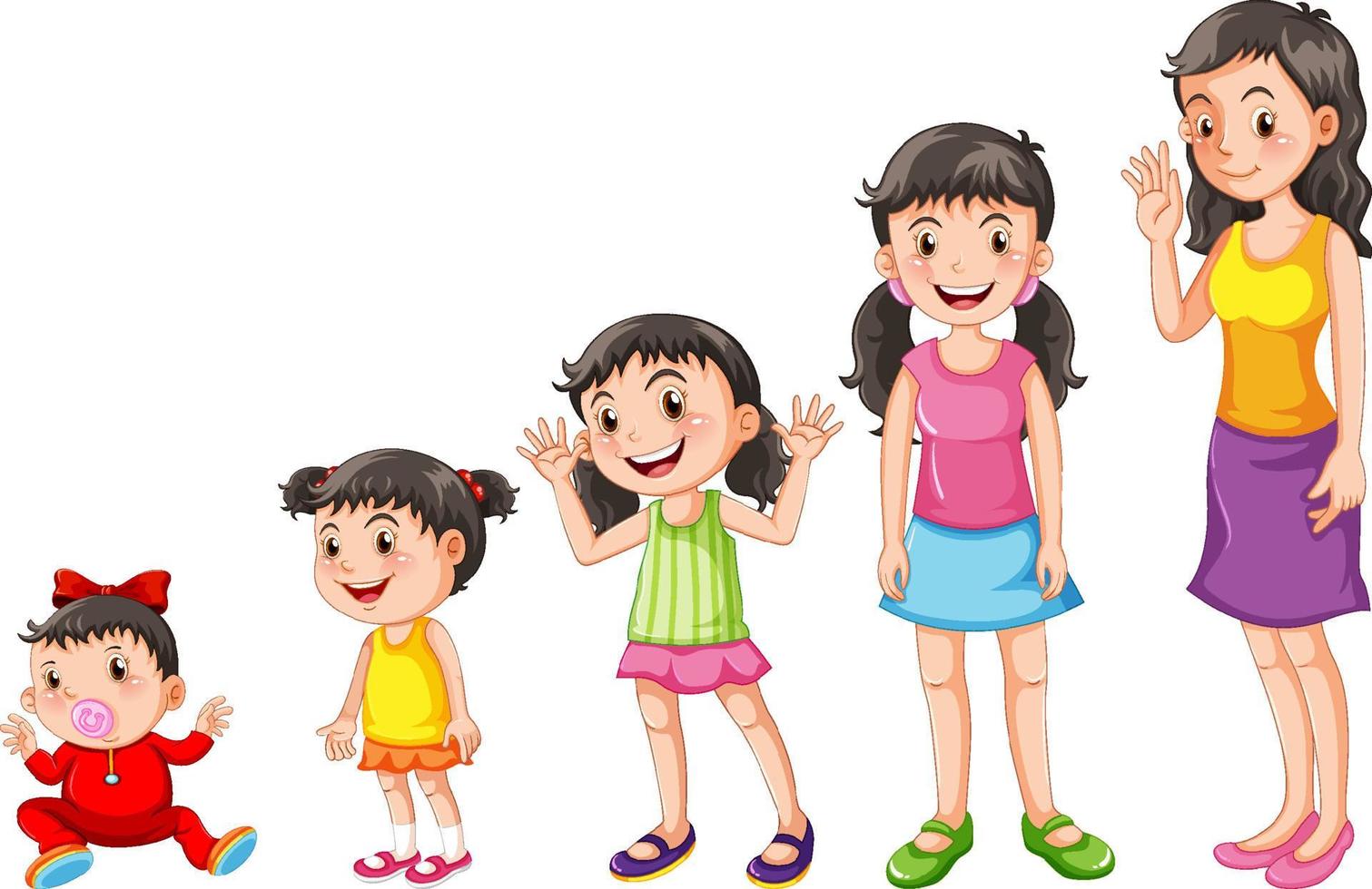 niños en diferentes etapas vector