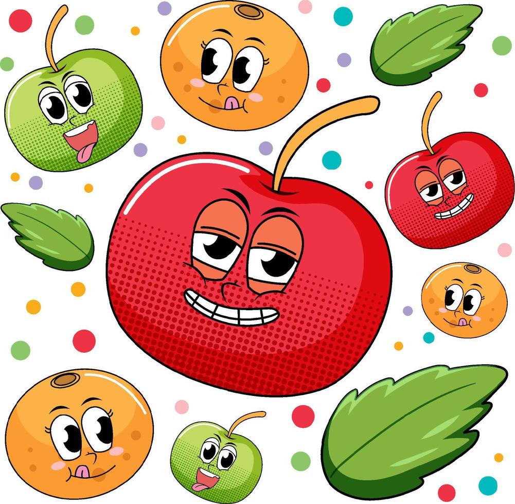 fondo transparente con manzanas rojas y verdes vector