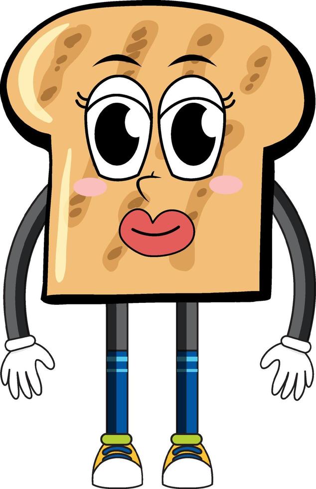 Toasted bread with arms and legs vector