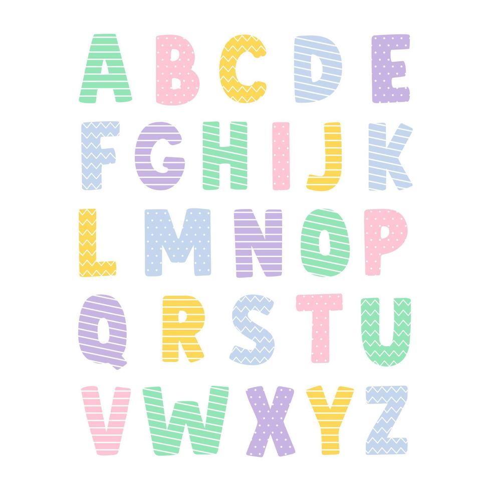 decorative cute Font and Alphabet vector