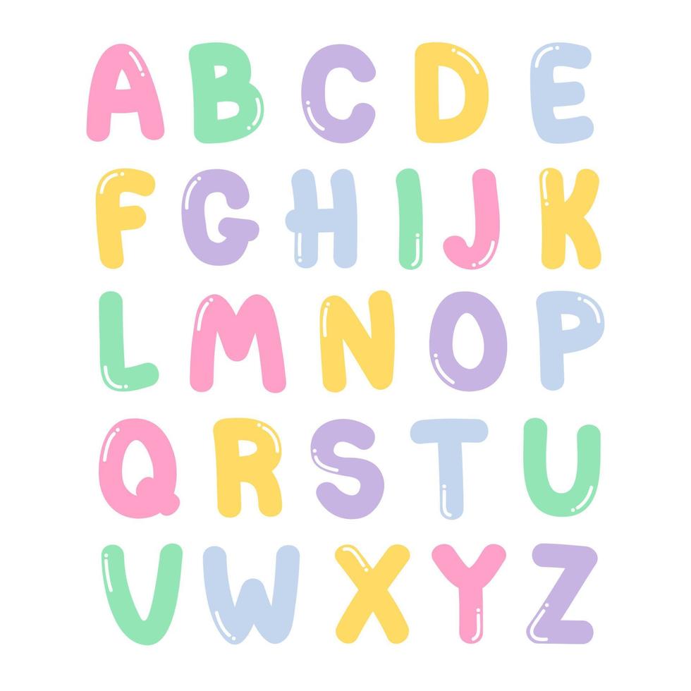 decorative cute Font and Alphabet vector