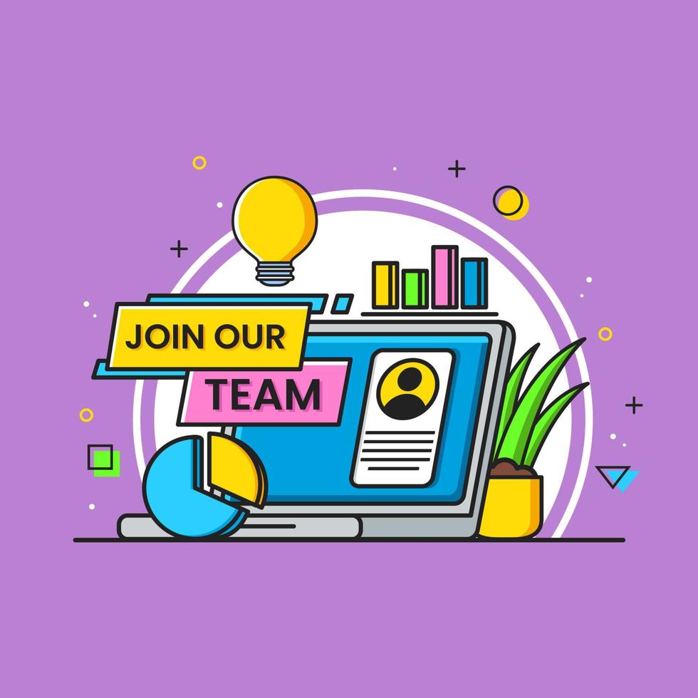 We are hiring illustration with objects vector