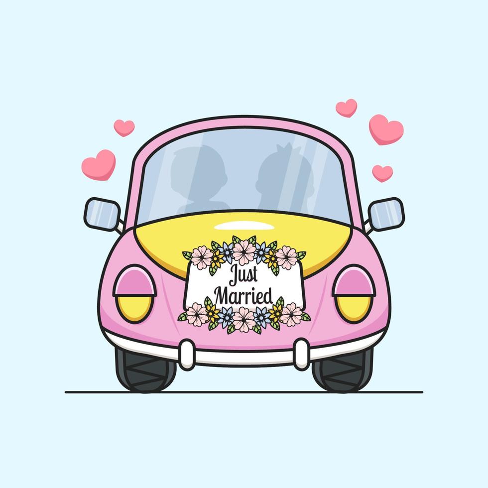 Wedding Car Sticker Vector Art, Icons, and Graphics for Free Download