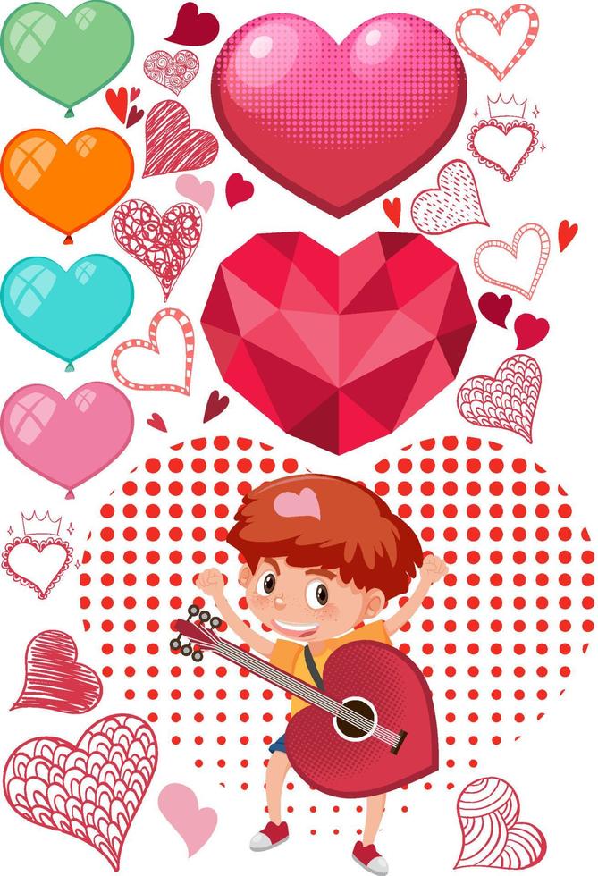 Valentine theme with many hearts vector