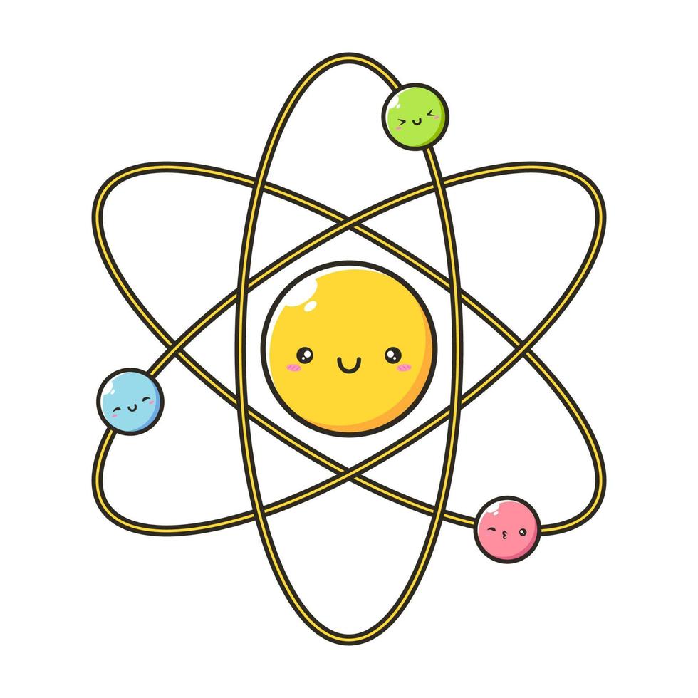 cute happy of molecular character vector