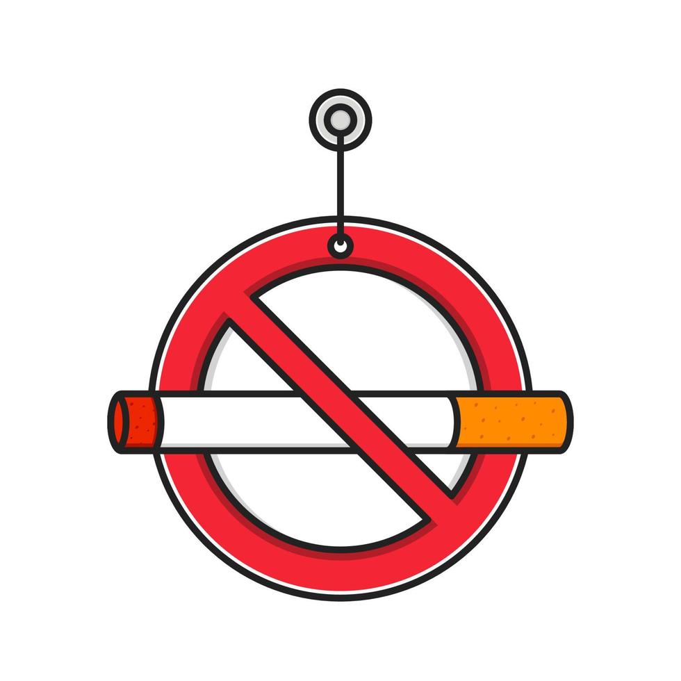 señal de zona de no fumadores con cigarrillo vector