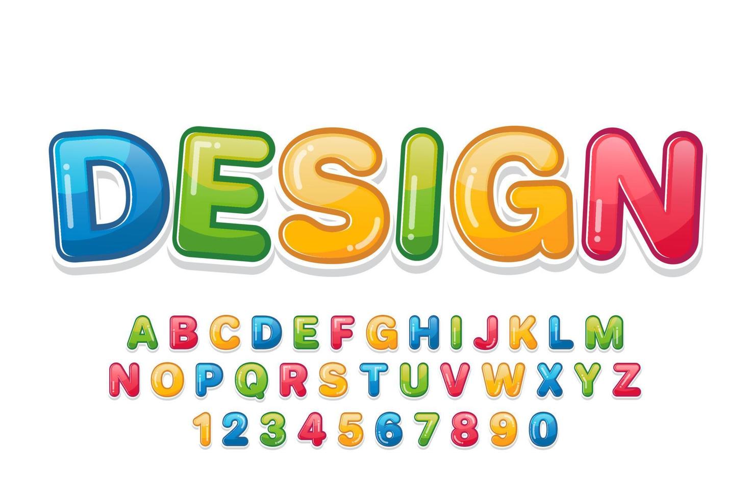 decorative colorful Font and Alphabet vector