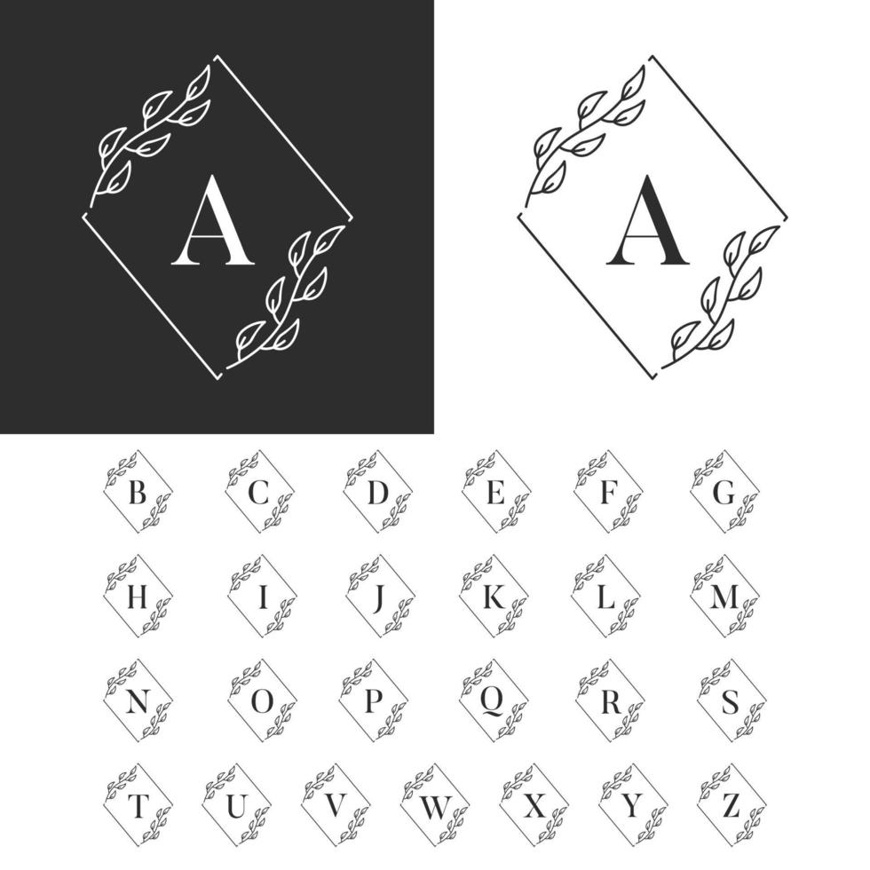 Decorative luxury black and white logo alphabet vector