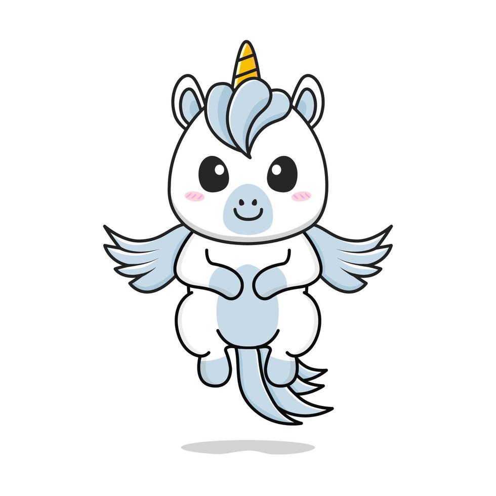 lindo pequeño pegaso volando vector