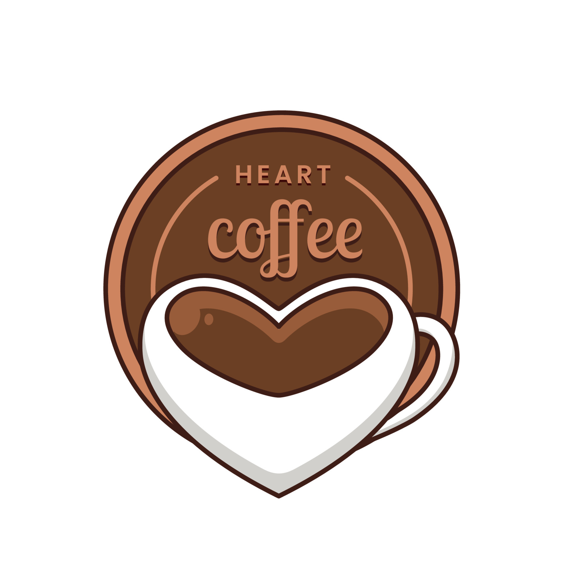 heart coffee logo with heart shaped glass 7106450 Vector Art at Vecteezy