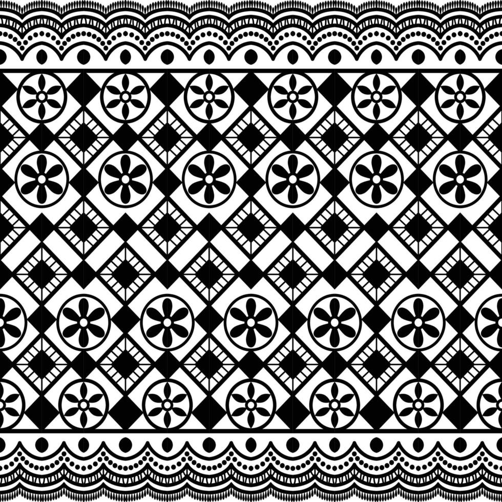 Vertical Seamless Pattern Black Lace. vector