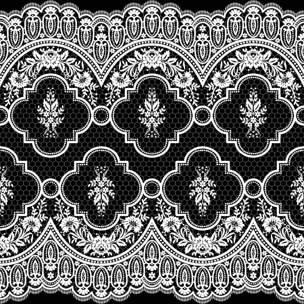 Vertical Seamless pattern lace. vector
