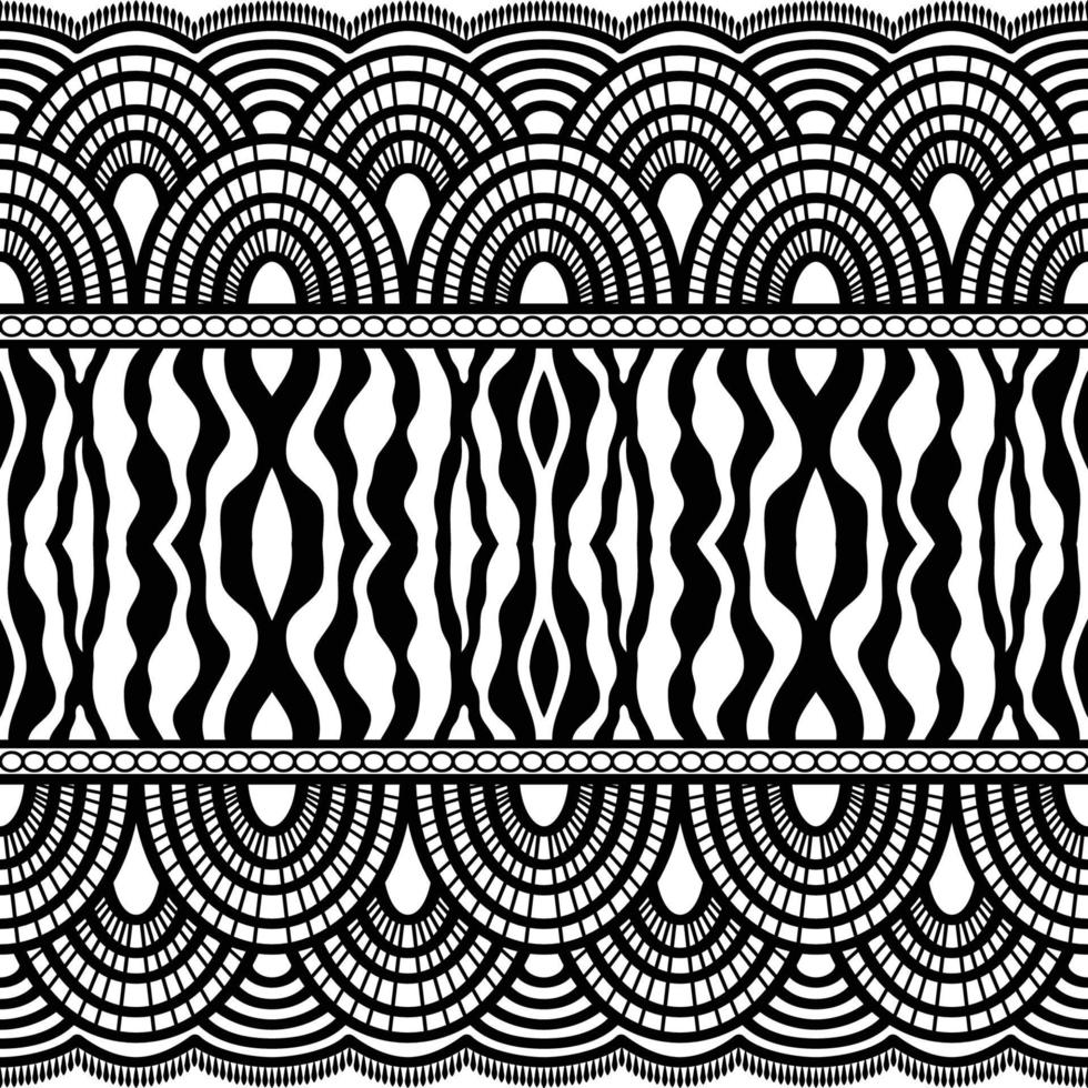 diseño de encaje retro ornamental blanco y negro abstracto vector