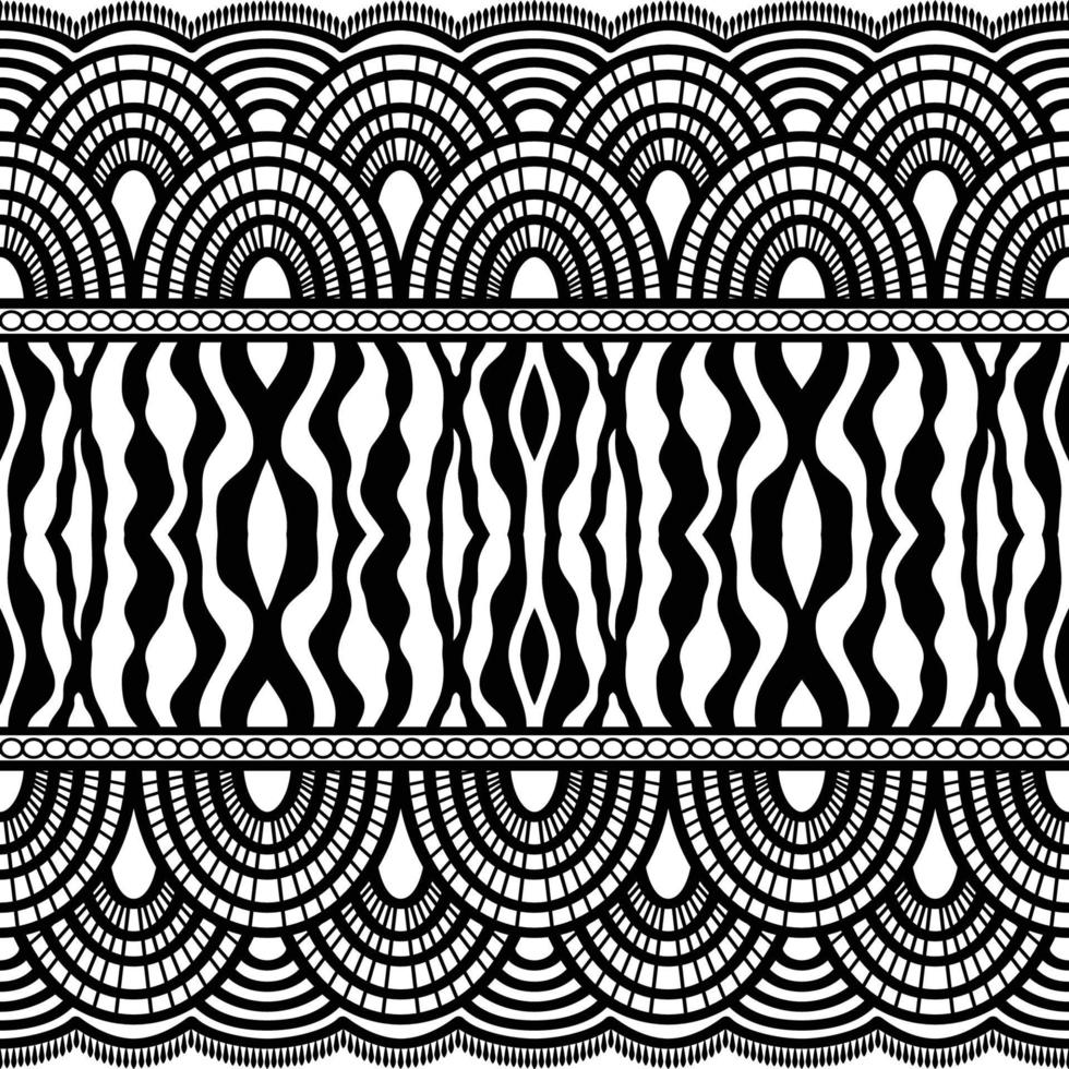 abstract black and white ornamental retro lace design vector