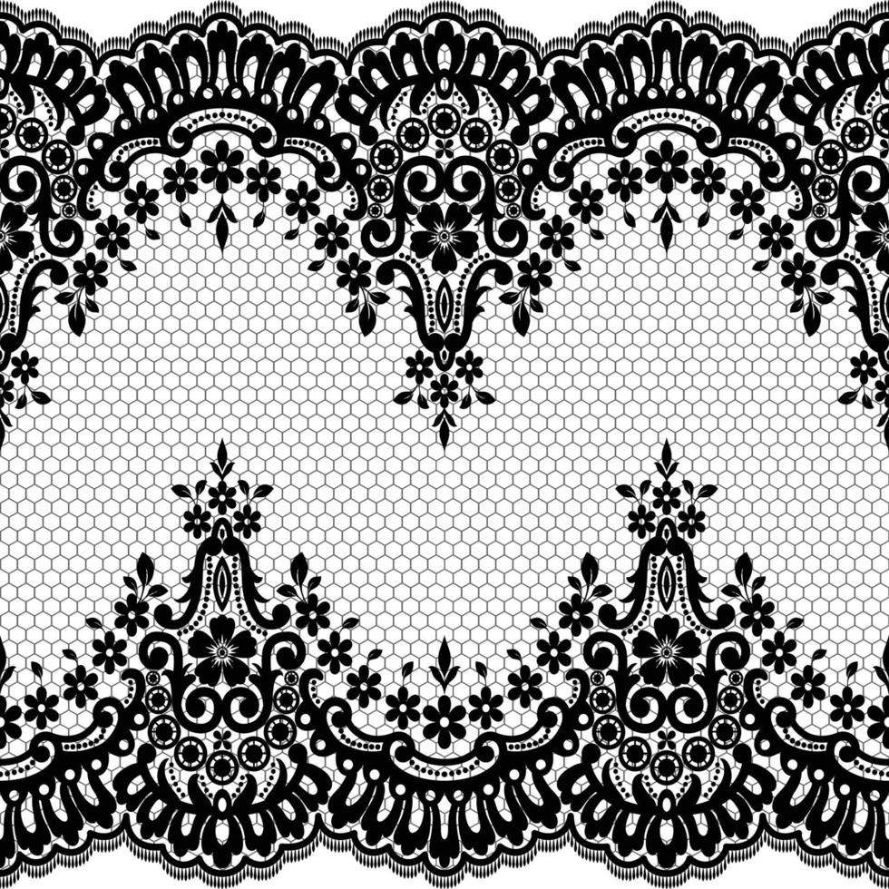 Vertical Seamless pattern lace. vector
