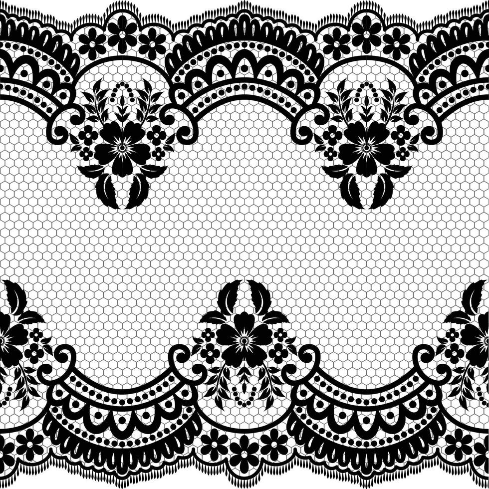 Vertical Seamless pattern lace. vector