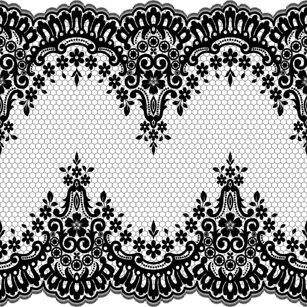 Vertical Seamless pattern lace. vector