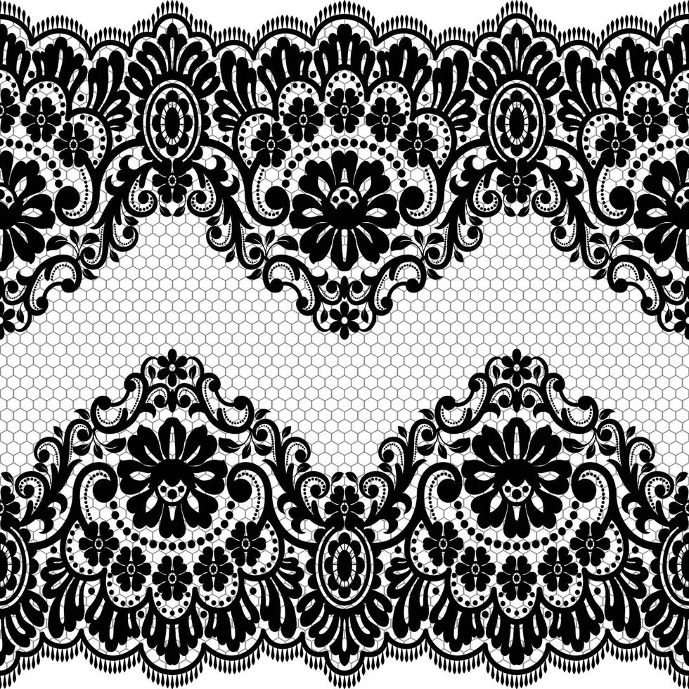 Vertical Seamless pattern lace. vector