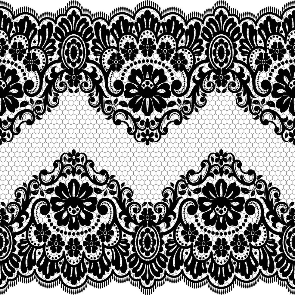 Vertical Seamless pattern lace. vector