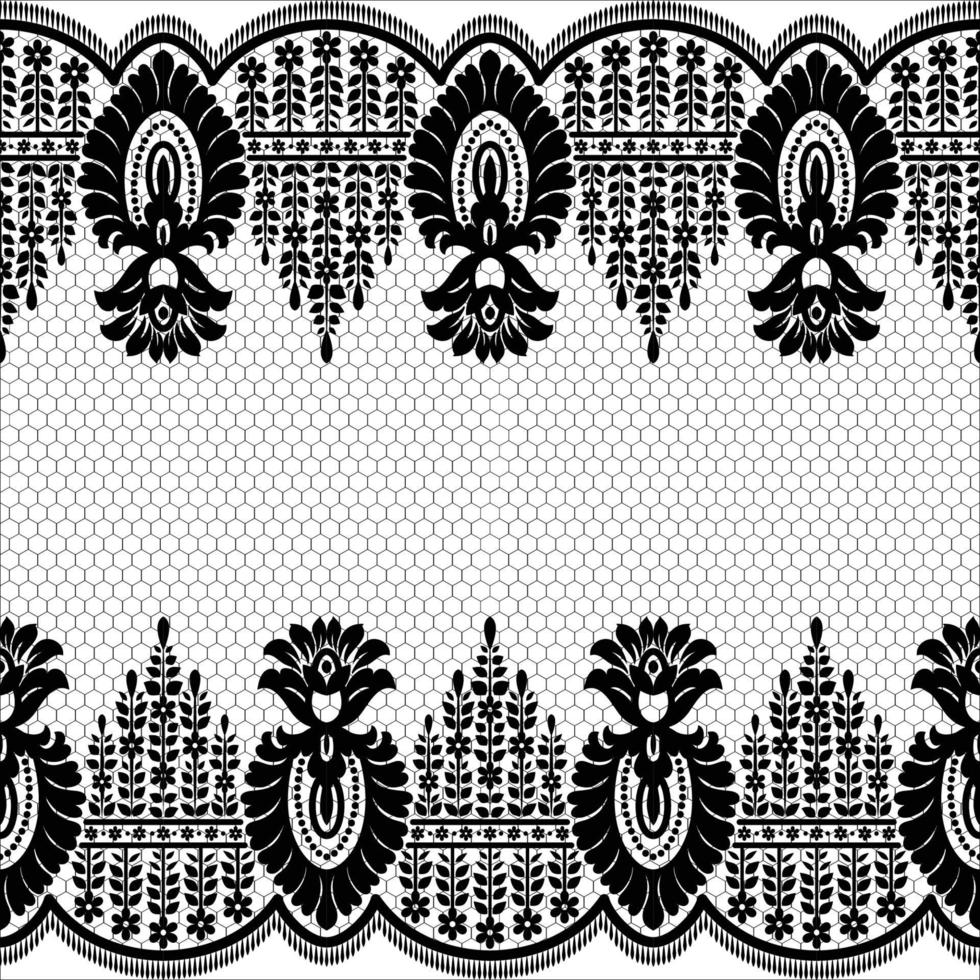 Vertical Seamless pattern lace. vector