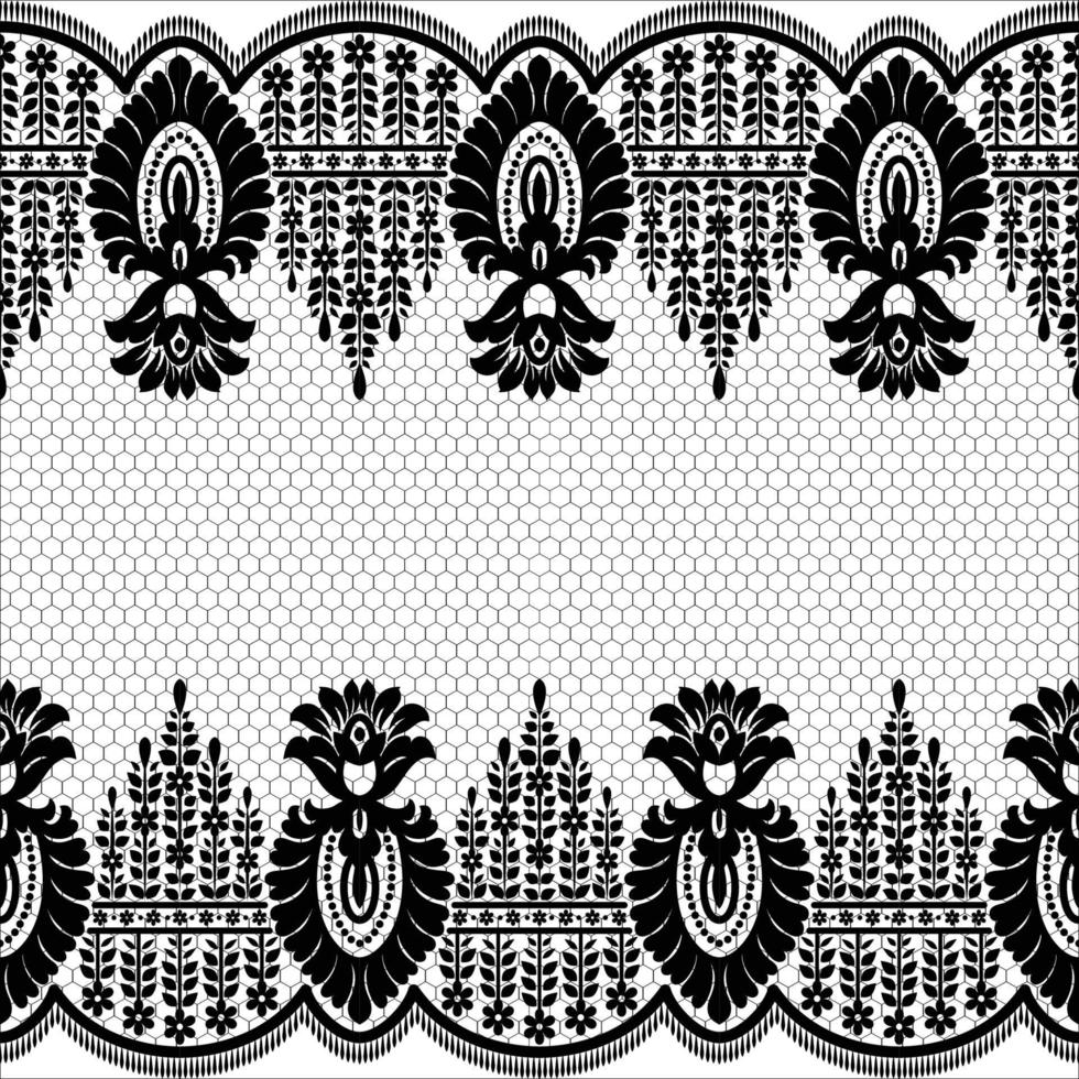 Vertical Seamless pattern lace. vector