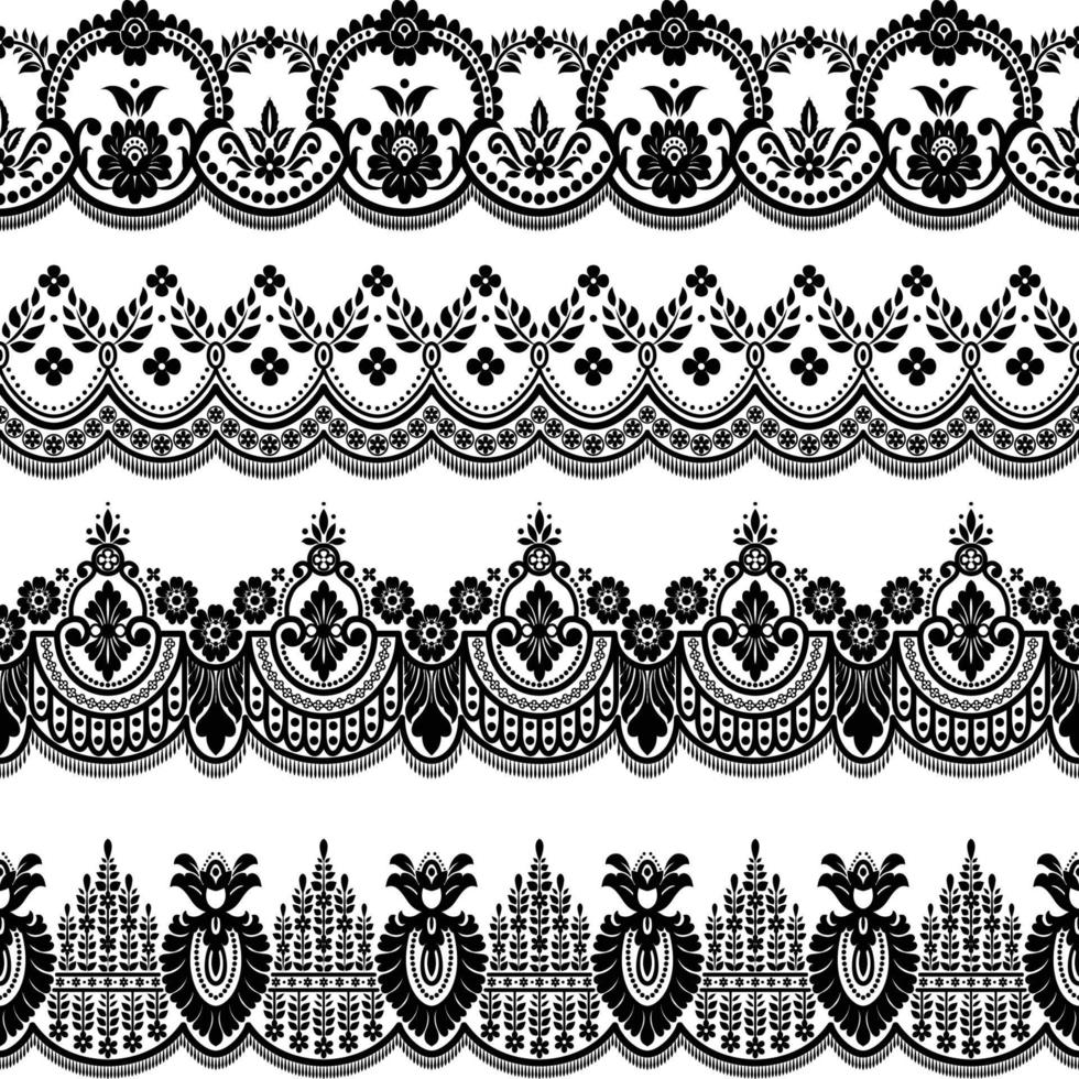lace ornaments set vector