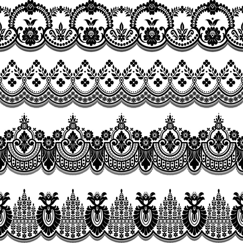 lace ornaments set vector