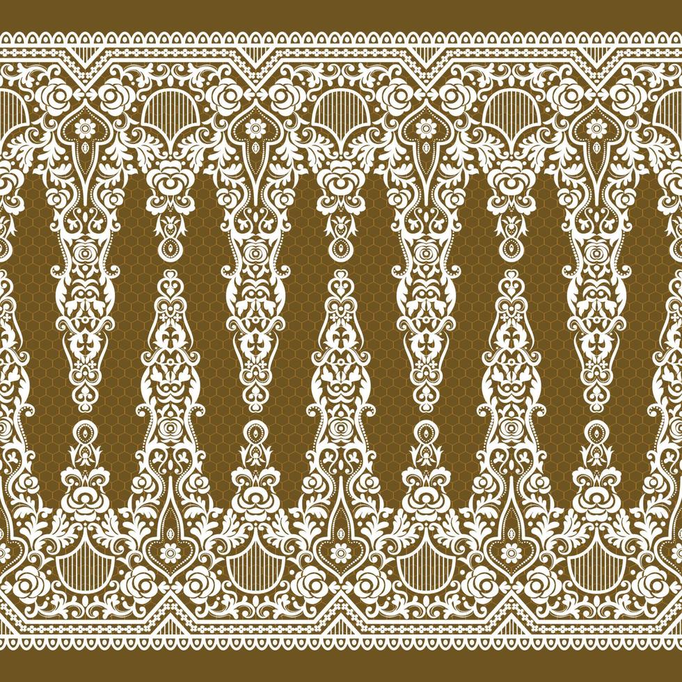 Vertical Seamless pattern lace. vector