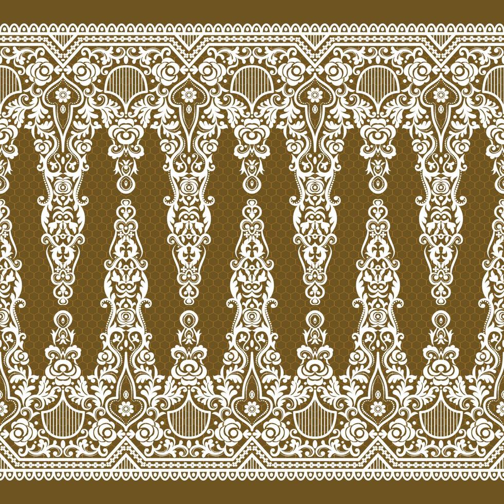 Vertical Seamless pattern lace. vector