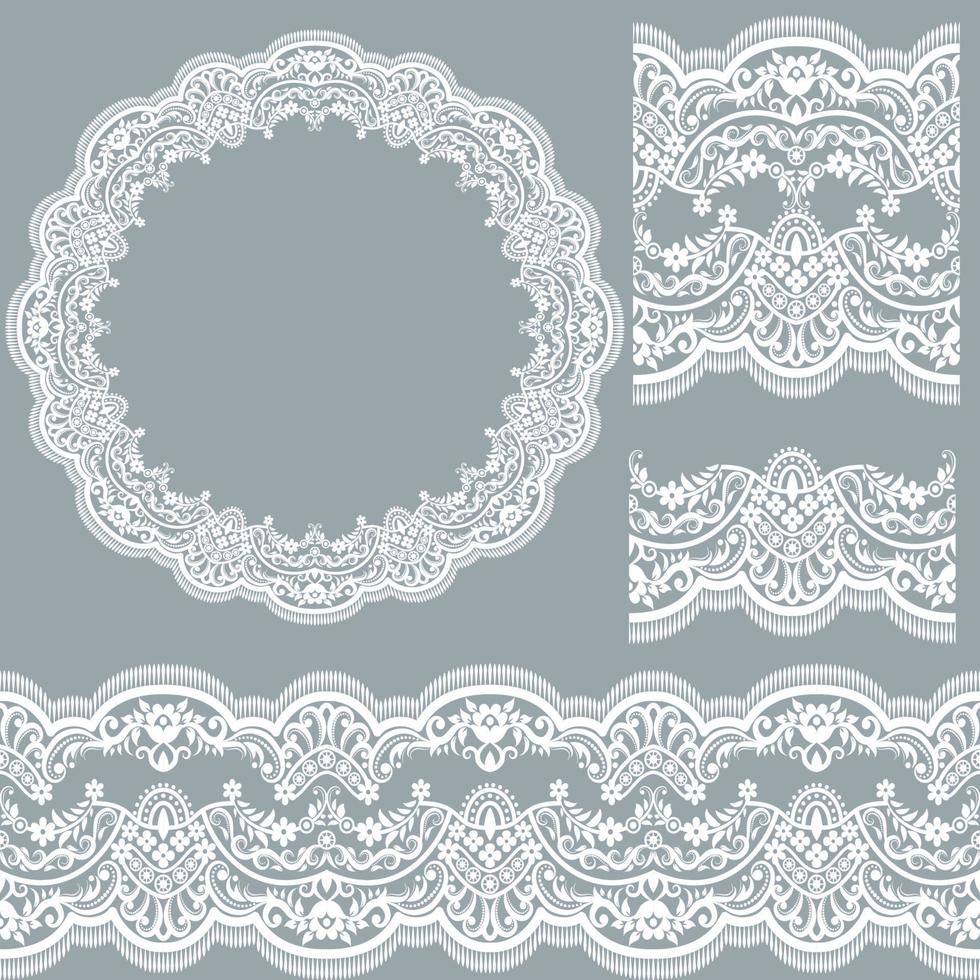 Seamless lace set vector