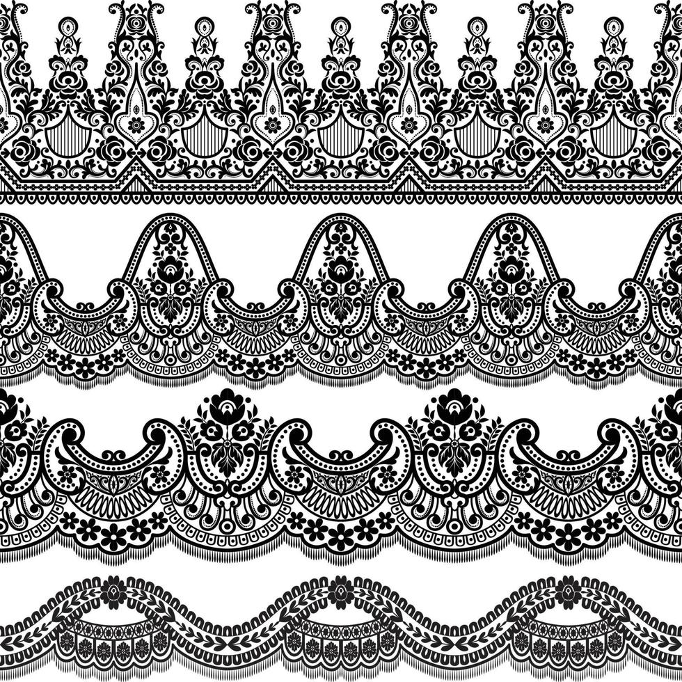 lace ornaments set vector
