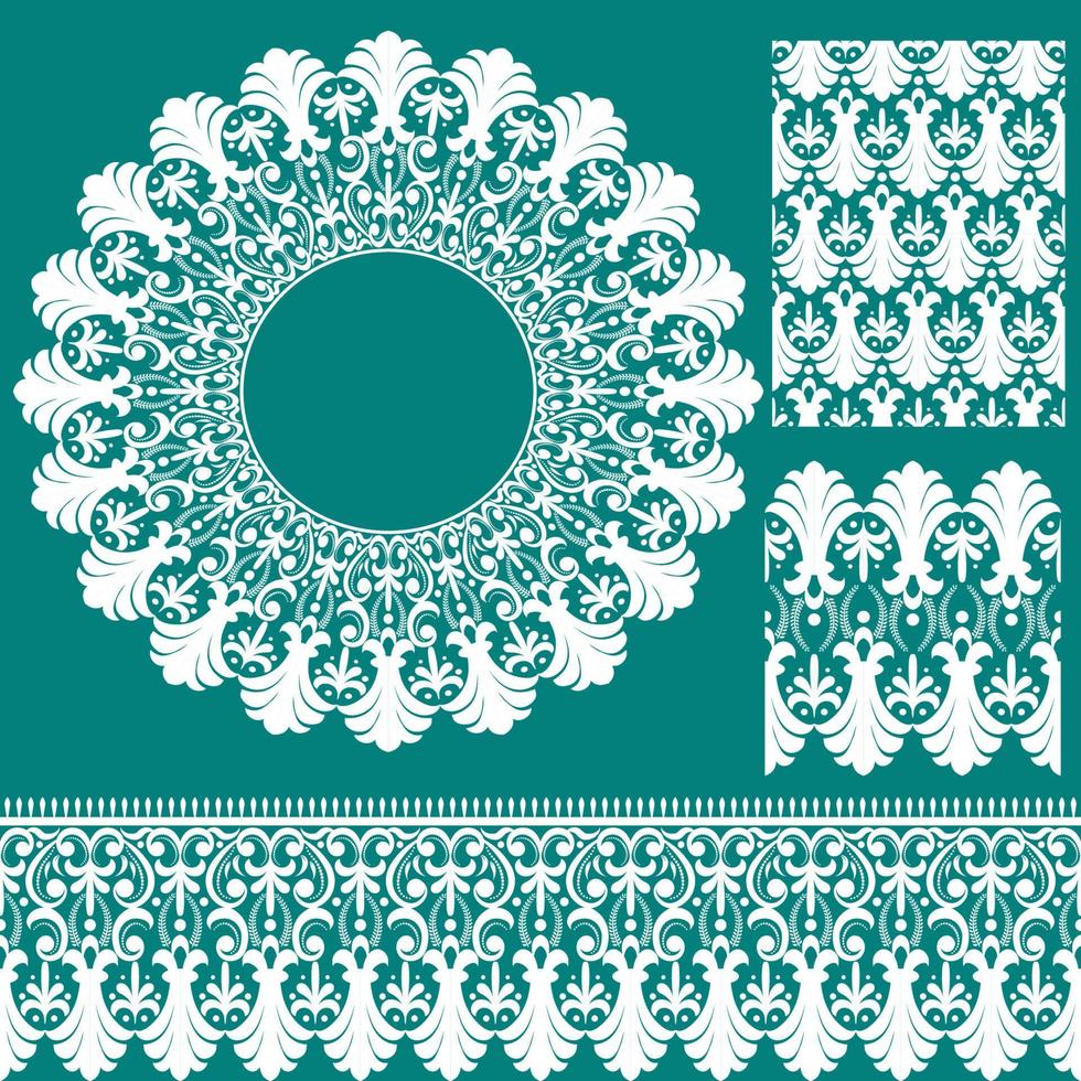 Seamless lace set vector