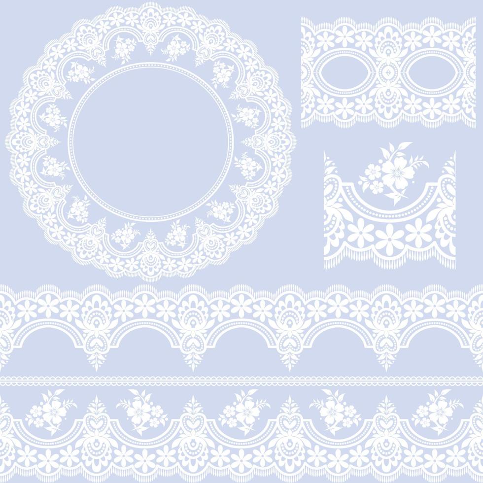 Seamless lace set vector