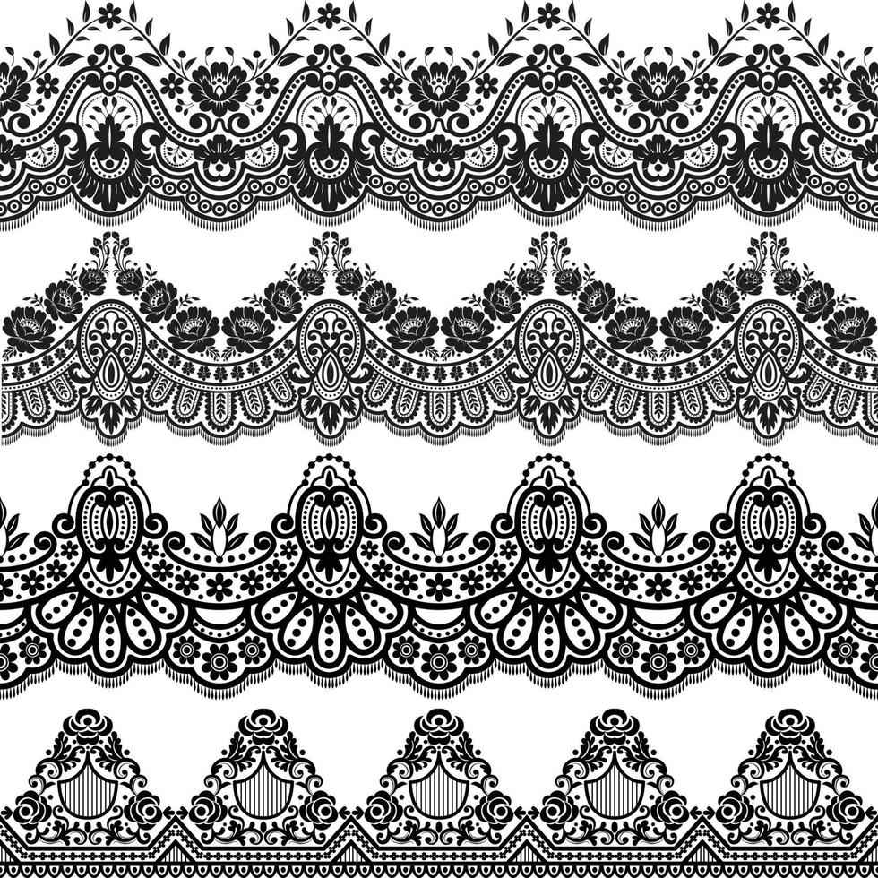 lace ornaments set vector
