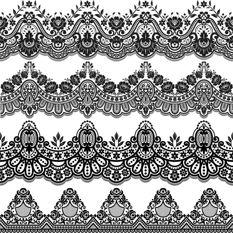 lace ornaments set vector