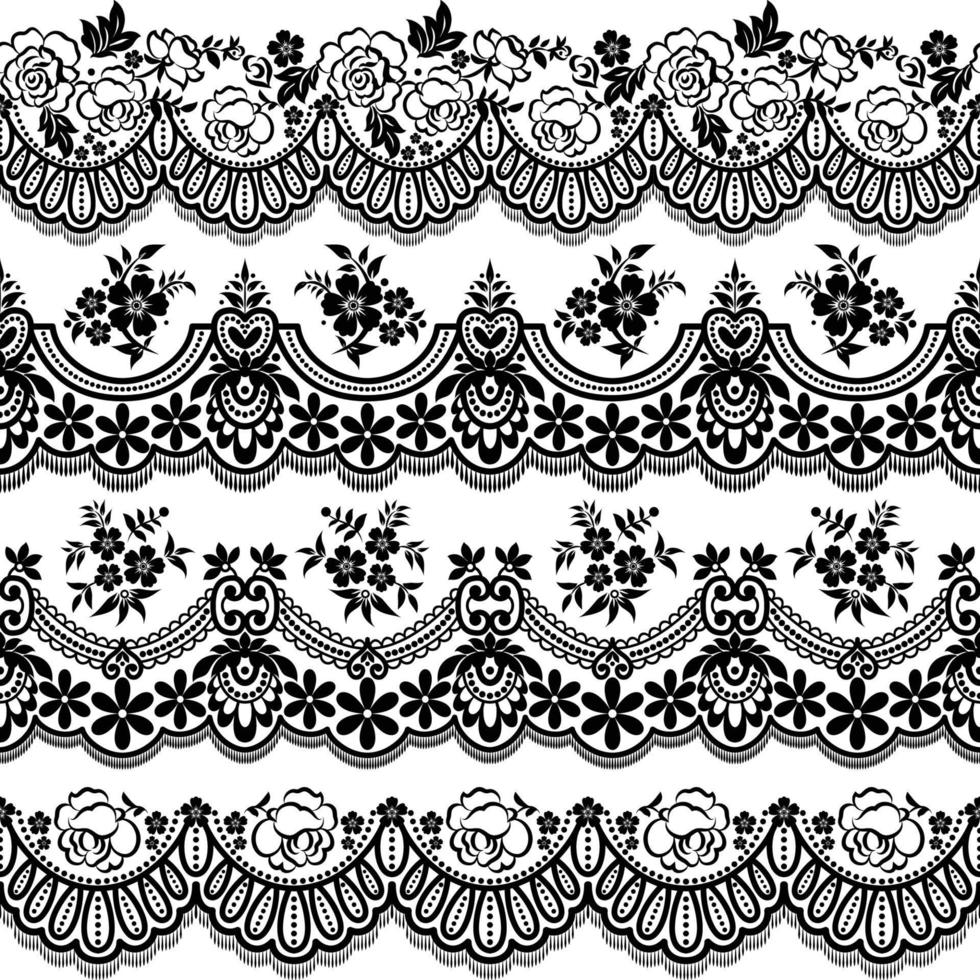 lace ornaments set vector