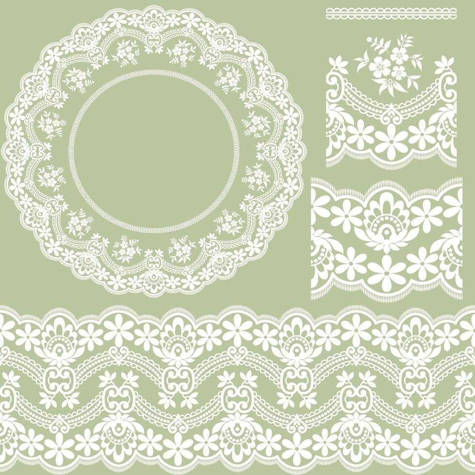 Seamless lace set vector